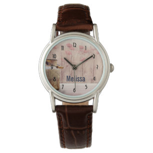 Montre Lait rustique peut style rustique sur bois