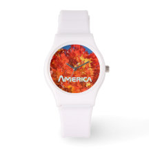 L'Amérique regarde les feuilles d'automne orange r