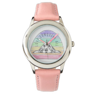 Montre l'amour conquiert tout chien arc-en-ciel basset ho
