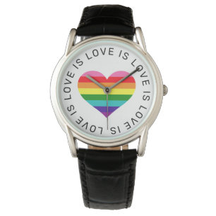 Montre L'amour est amour Rainbow Heart LGBTQ Pride Mois
