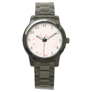 Montre L'amour est dans les coeurs roses de l'air