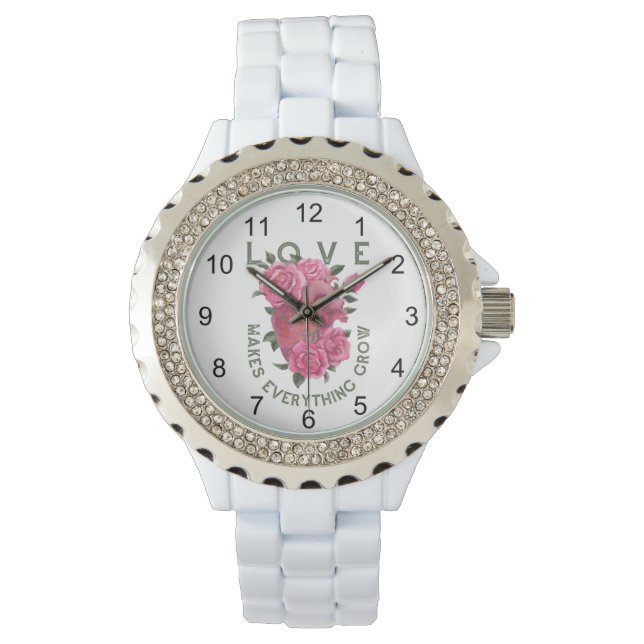 Montre L'amour fait tout grandir - Art Floral Romantique (devant)
