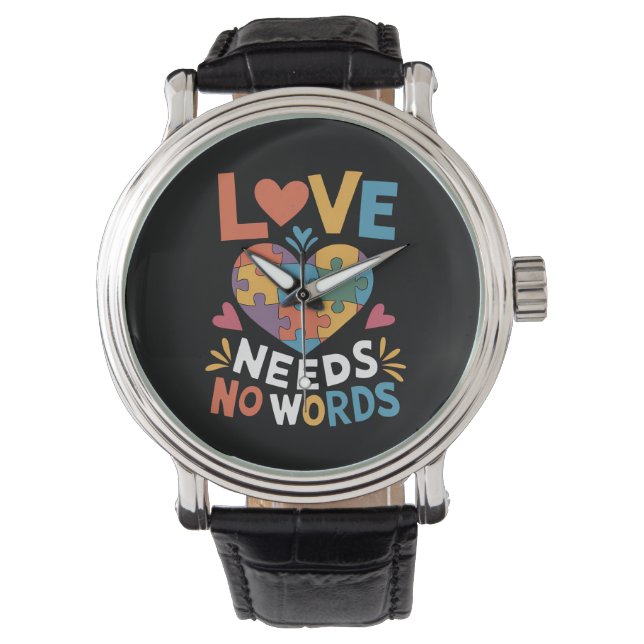 Montre L'amour n'a pas besoin de mots Sensibilisation sur (devant)