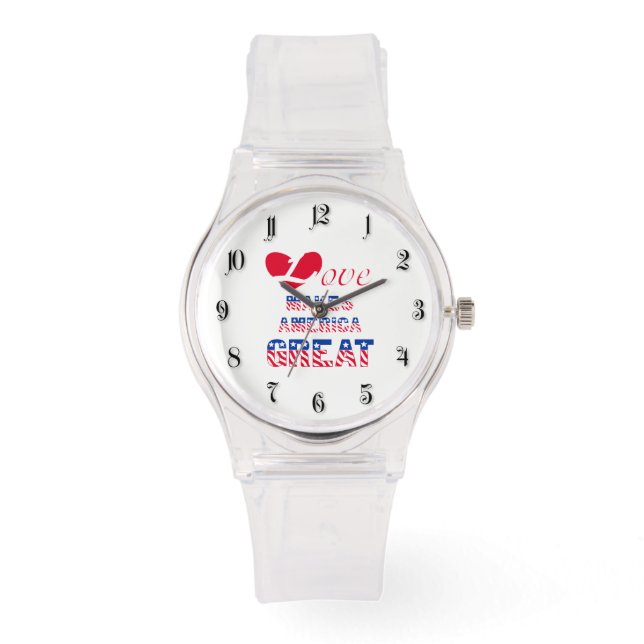 Montre L'amour rend l'Amérique grande (Recto)