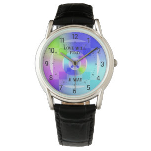 Montre L'Amour Trouvera Une Façon Motif De Couleurs Opale