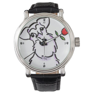 Montre L'amoureux blanc de Schnauzer s'est levé