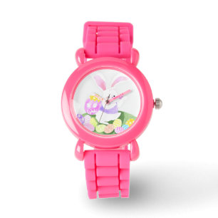 Montre lapin avec oeufs de pâques