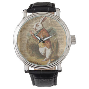 Montre Lapin blanc Alice dans l'art de cru du pays des
