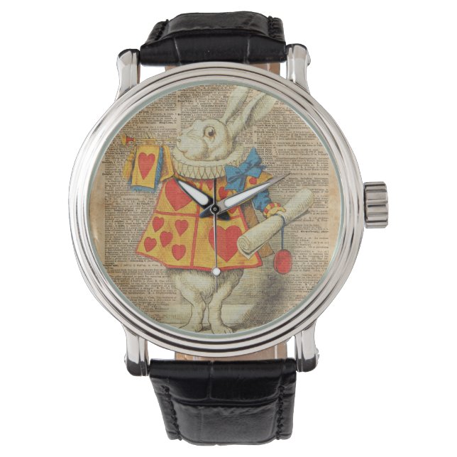 Montre Lapin blanc Alice dans l'illustration de cru du (devant)