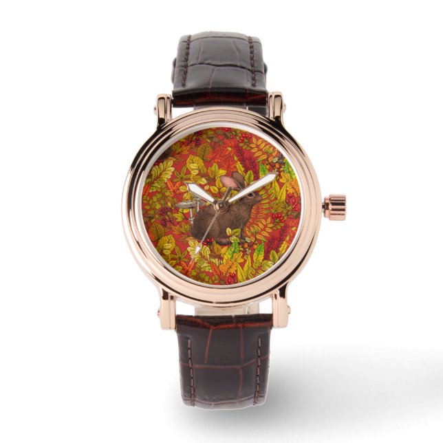 Montre Lapin d'automne en rouge (Recto)