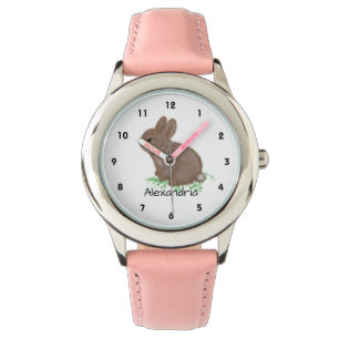 Montre Lapin de la forêt mignonne nom personnalisé