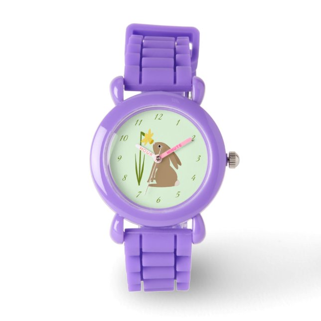 Montre Lapin de Pâques et fleur de jonquille (Recto)