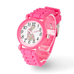 Montre Lapin Floral Rose