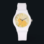 Montre Lapin jaune et herbe verte par Chariklia Zarris<br><div class="desc">Des lames d'herbe verte se dressent du sol,  autour d'un lapin jaune dans cette pièce de Chariklia Zarris. Un grand imprimé à placer dans la pépinière d'un enfant,  ou à donner en cadeau à quelqu'un qui aime les lapins!</div>