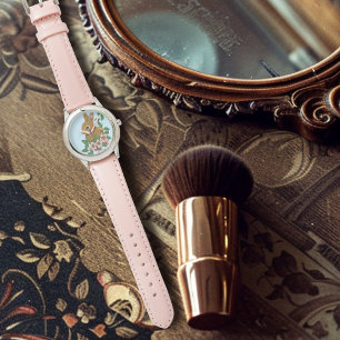Montre Lapin Lapin Fleurs Roses