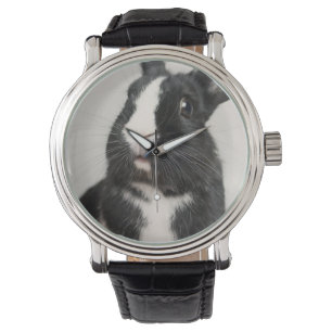 Montre Lapin lapin noir et blanc surprenant