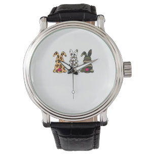 Montre Lapins Bunnies Camouflage léopard Joyeux Pâques