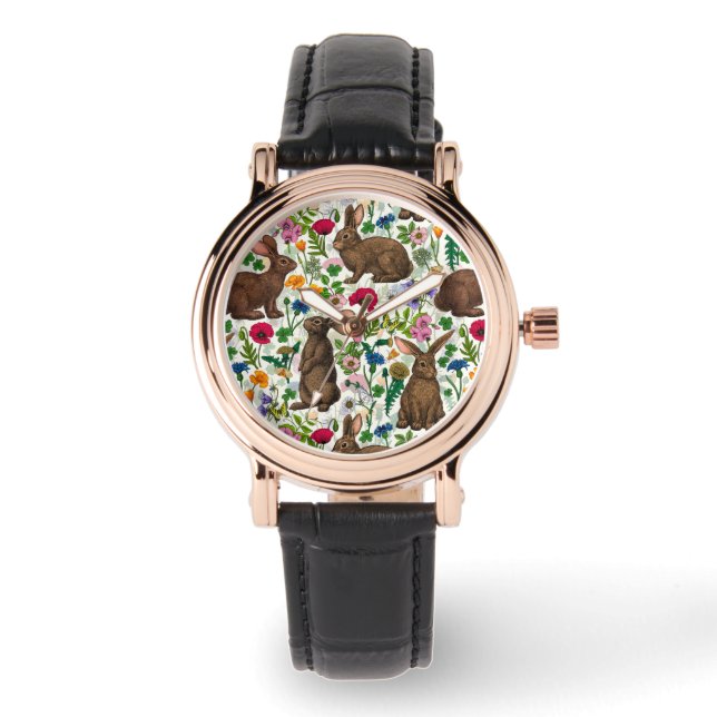 Montre Lapins et fleur sauvage (Recto)