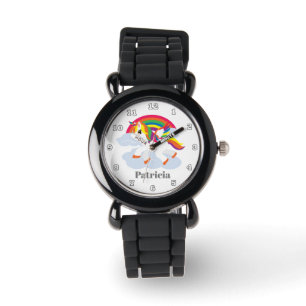 Montre L'arc-en-ciel mignon de licorne d'imaginaire