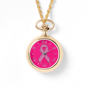 Montre L'argent miroite cadran rose de conscience de