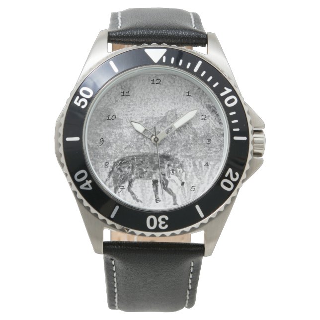 Montre L'art animal du loup gris (devant)