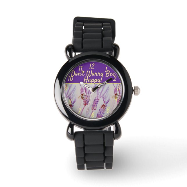 Montre L'art floral violet de lavande ne vous inquiétez p (Recto)