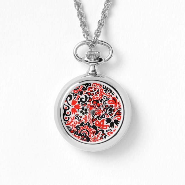 Montre L'art populaire ukrainien motif floral abstact (Recto)