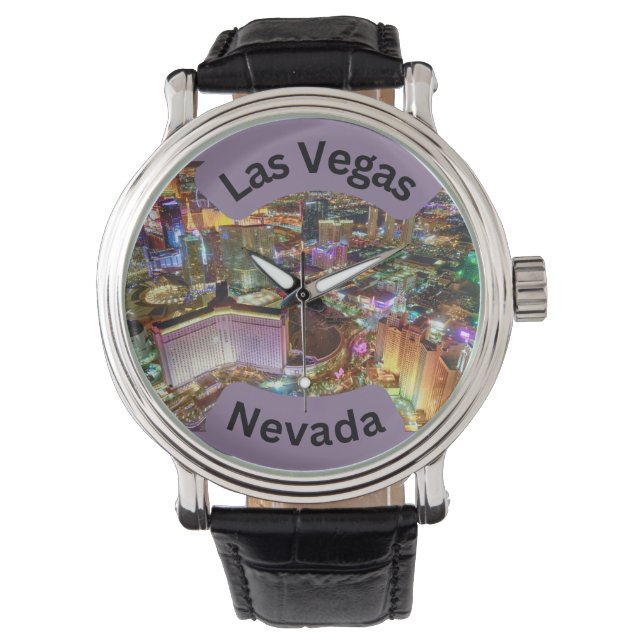Montre Las Vegas la nuit avec néon lumières Nevada (devant)