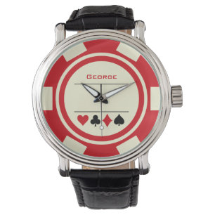 Montre Las Vegas Poker Chip Casino Off White Red