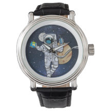 L'astronaute jouit dans l'espace ( montre)