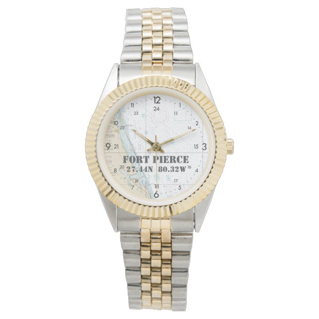 Montre Latitude Longitude Fort Pierce FL Carte Nautique (devant)