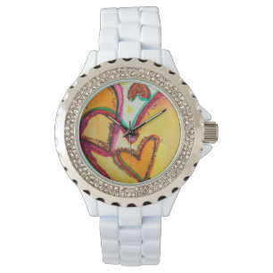 Montre Laugh Hearts Connect Colorful Art Custom Watch