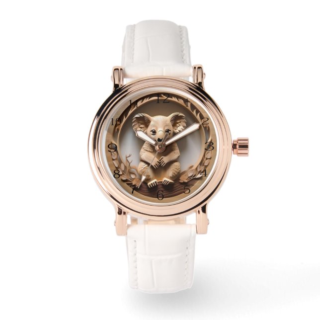 Montre L'Australien Koala Bear Wood Carving, (Recto)