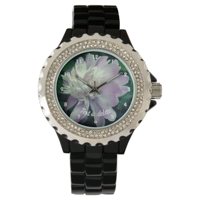 Montre Lavande Peony Fleur En Fleur Personnalisée (devant)