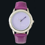 Montre Lavande Purple Script Moderne Fille Monogramme Nom<br><div class="desc">Lavender Purple Simple Script Monogramme Nom Monographie. Cela rend le cadeau parfait pour 16 ans,  mariage,  douche nuptiale,  anniversaire,  baby shower ou bachelorette pour quelqu'un qui aime le luxe glam et les styles chic.</div>