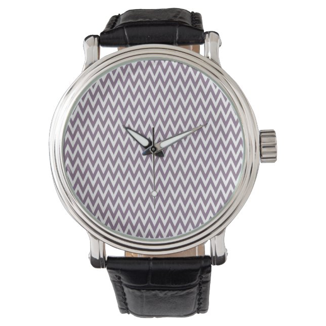 Montre Lavender Elegant Chevron Design (devant)