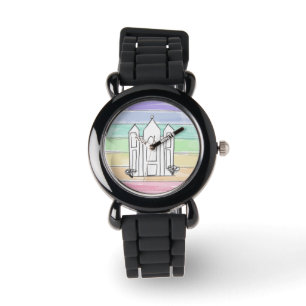 Montre LDS Salt Lake City Temple arc-en-ciel couchant mor