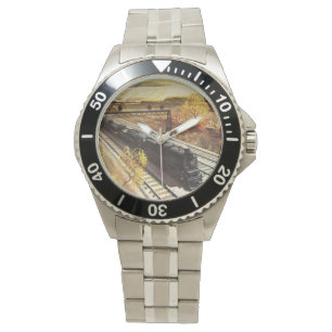 Montre Le bateau-citerne de chemin de fer de la