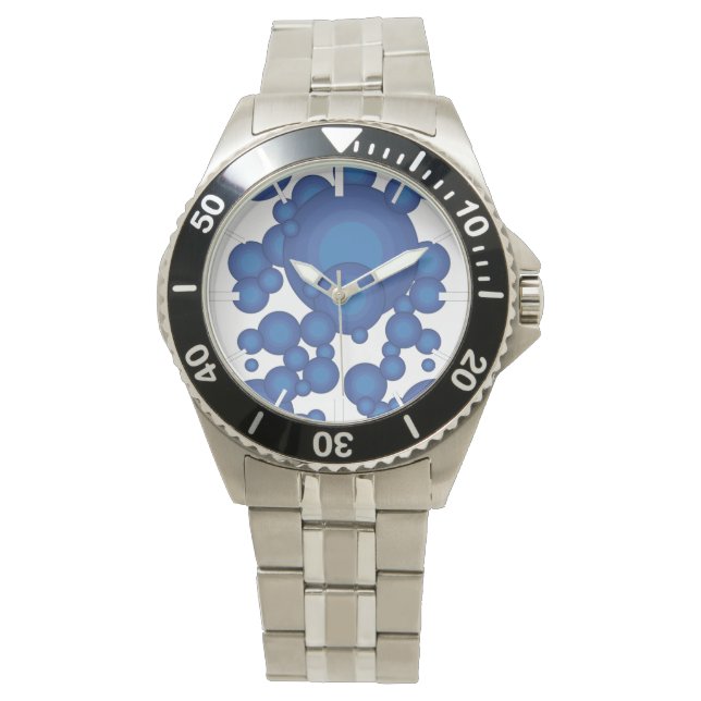 Montre Le cercle de style des années 70 Blue (devant)