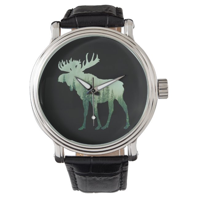 Montre Le Cerf D'Oie Et La Nature Forestière (devant)