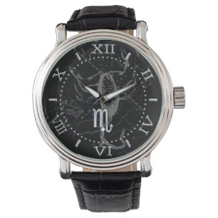 Montre Le chrome aiment le symbole de zodiaque de