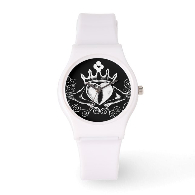 Montre Le Claddagh (blanc) (Recto)