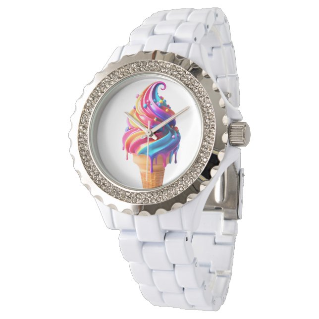 Montre Le cône de glace classique vibrant de SlipperyJoe' (Incliné)