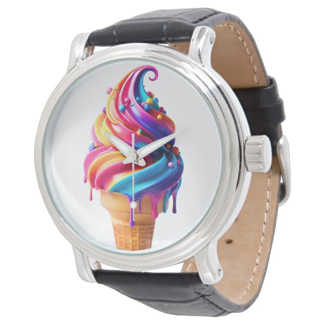 Montre Le cône de glace classique vibrant de SlipperyJoe' (Incliné)