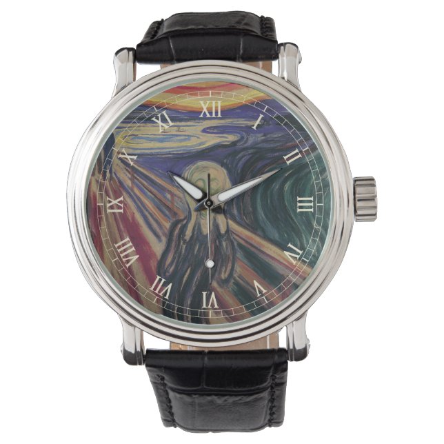 Montre Le cri d'Edvard Munch, l'expressionnisme Vintage (devant)