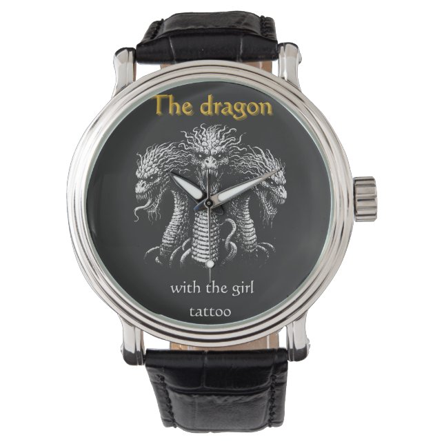Montre Le Dragon avec la fille tatouage - Drôle sombre (devant)