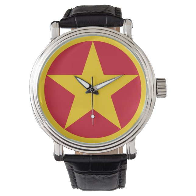 Montre Le drapeau du pays vietnamien rond symbole cercle  (devant)