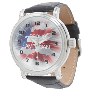 Montre Le drapeau patriotique américain fier d'être améri