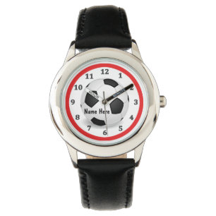 Montre Le football personnalisé observe des garçons ave