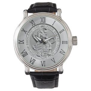 MONTRE LE LION DE LA PIÈCE DE MONNAIE DE L'ANGLETERRE